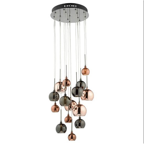 117 - 1 x Burhanuddin 15-light cluster pendant light RRP £405 - missing 3 shades