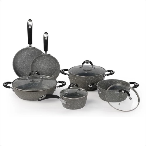 124 - A Grimaldi Granite style 6 piece cookware set RRP £114