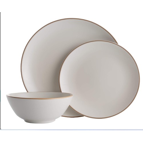 129 - A Mason Cash Classic Collection cream stoneware 12 piece dinnerware set