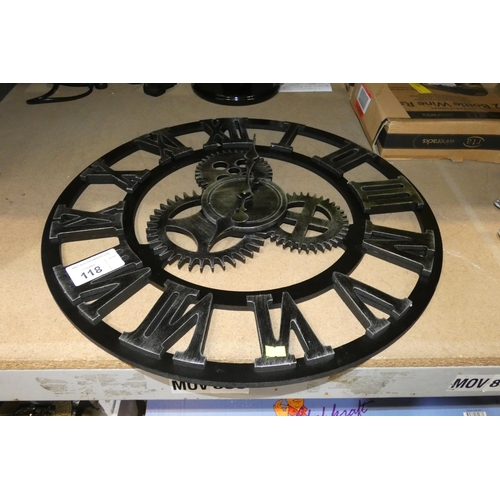 118 - 1 x oversized wall clock diameter approx 58cm