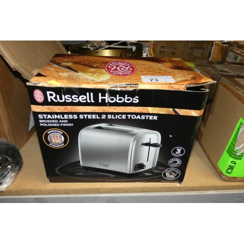 73 - 1 x Russell Hobbs stainless steel two slice toaster