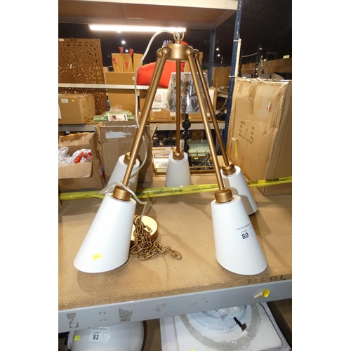 80 - 1 x 5-light ceiling light