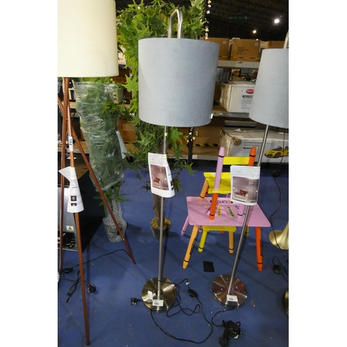 185 - 1 x Hakes Nickel floor lamp with shade RRP £82