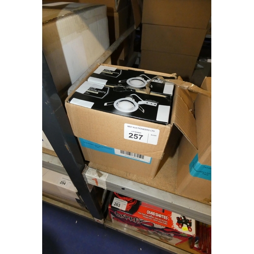 257 - 1 box containing 2 x 4 packs of LED GU10 tilt downlights (8 downlights in total)