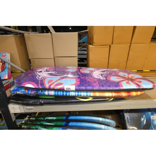 284 - 3 x Nalu EPS surfing body boards - various designs