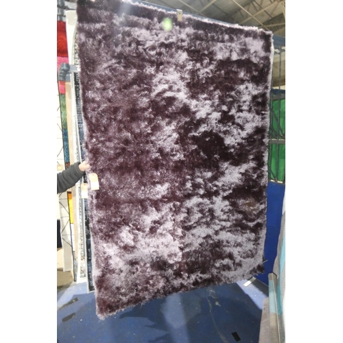 329 - 1 x Origin Glamour Shimmer Shaggy mauve rug approx 160 x 230cm