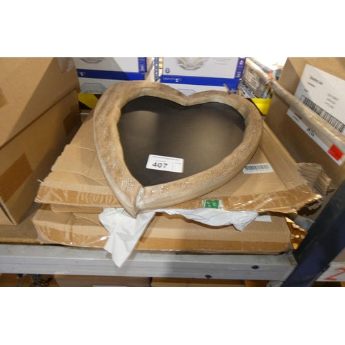 407 - 2 boxes each containing 2 x Shoeless Joe heart shaped chalk boards