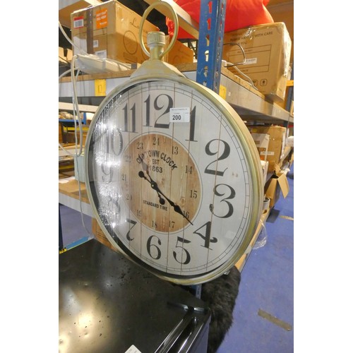 200 - 1 x oversized wall clock in the style of a stopwatch diameter approx 68cm