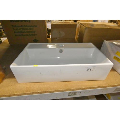 215 - 1 x Apollo white ceramic vanity basin approx 56 x 32cm