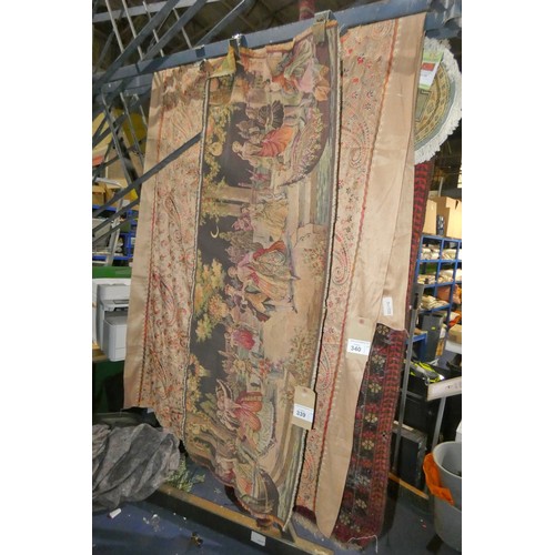 339 - A vintage French tapestry approx 132 x 49cm