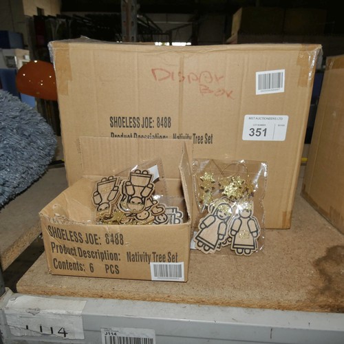 351 - 1 box containing 72 x Shoeless Joe nativity tree decoration sets