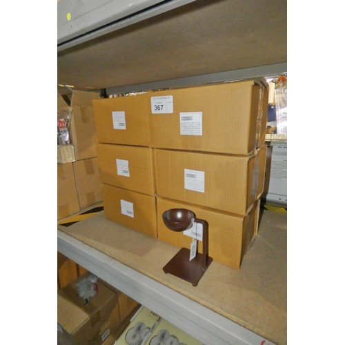 367 - 6 boxes each containing 4 x Shoeless Joe Le Scoop Votive 14cm metal ornaments