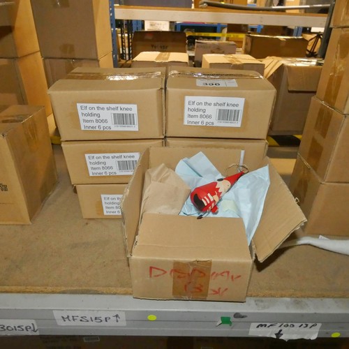 396 - 7 boxes each containing 6 x Shoeless Joe elf on the shelf decorations