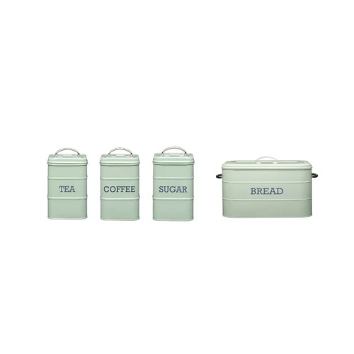 177 - A Living Nostalgia 4 piece kitchen canister / bread bin storage set RRP £49