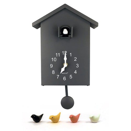 178 - 1 x Borel grey minimalist cuckoo wall clock RRP £57