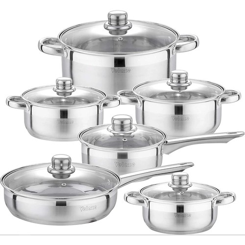 205 - A Velaze Motti 12 piece stainless steel cookware set RRP £61