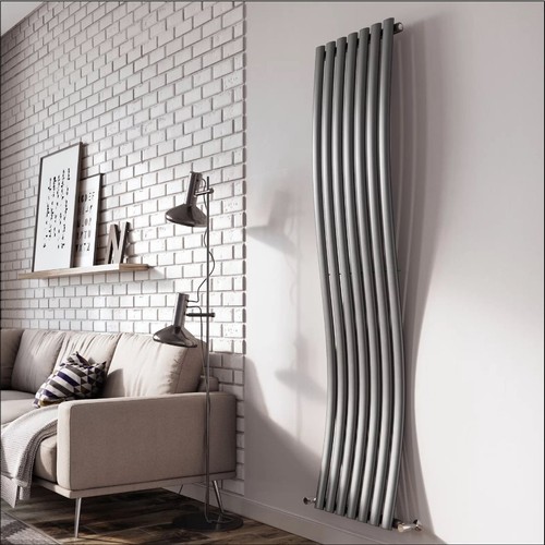 221 - 1 x Bellino wave vertical designer radiator approx 180 x 41cm RRP £113, No support fixings.