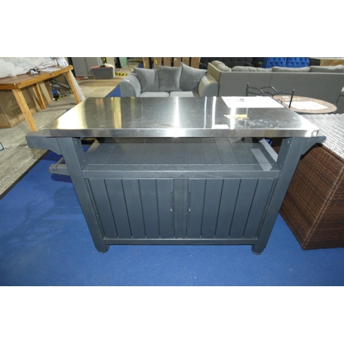 581 - A Keter Utility XL outdoor kitchen cart / BBQ table with storage RRP £379