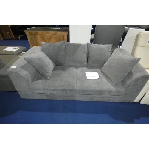 608 - A Keria Chenille three seat sofa approx 190cm wide. Please note that this sofa has slight damage on ... 