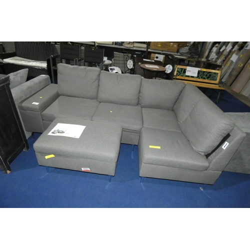 622 - An Alteus two piece corner sofa with matching footstool overall approx 220 x 122cm RRP £629