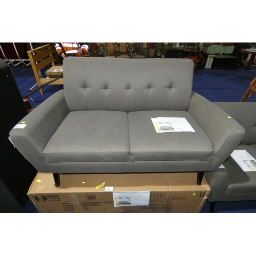 633 - A Bostrom 2 seater grey upholstered sofa RRP £329