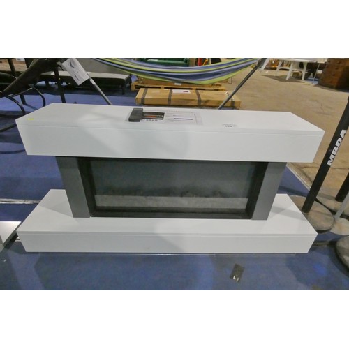 499 - A Madison free standing black / white electric fire suite approx 150cm wide RRP £909