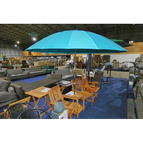 588 - 1 x Outsunny wind out garden parasol. Please note that no base is included