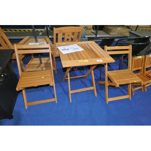 598 - An Arianna two person wooden bistro set comprising of 2 x chairs and 1 x square table approx 60 x 60... 