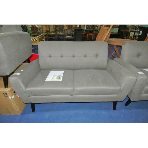 635 - A Bostrom 2 seater grey upholstered sofa RRP £329