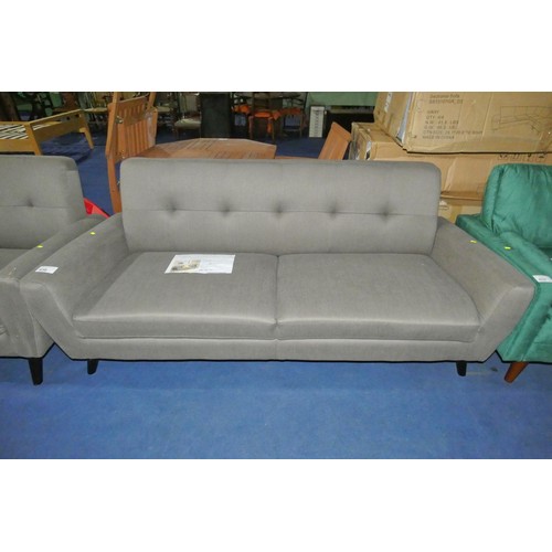 636 - A Bostrom 3 seater grey upholstered sofa RRP £479