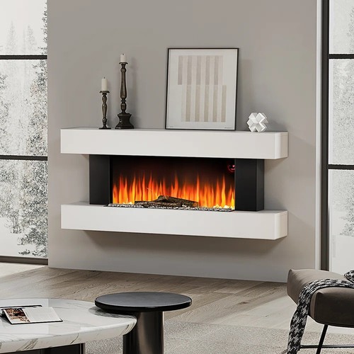 507 - 1 x Adriel Wade Logan LED grey / white fireplace suite approx 132cm wide RRP £365