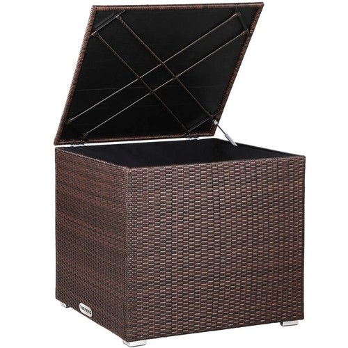 582 - An Ebern Designs polyrattan garden storage box with hinged lid approx 75 x 75 x 65cm high RRP £256