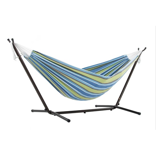 593 - 1 x Dorinda double classic hammock with metal stand RRP £109