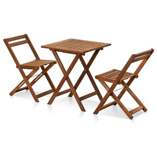 598 - An Arianna two person wooden bistro set comprising of 2 x chairs and 1 x square table approx 60 x 60... 