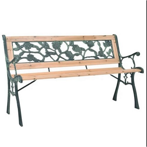 606 - 1 x wood / metal / plastic rose design garden bench RRP £185