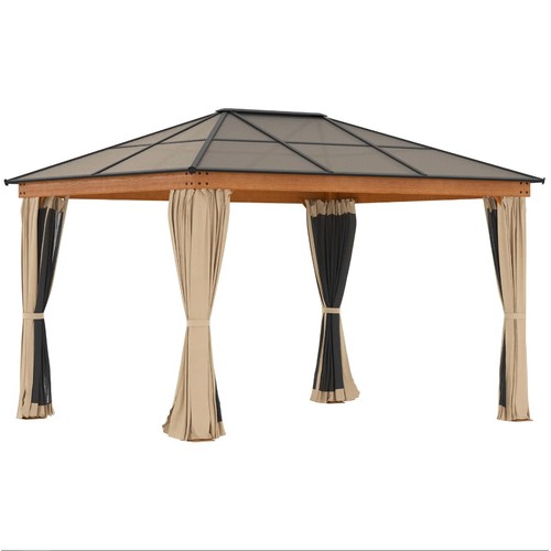 613 - A Dakota Fields Bopha 3m x 4m metal patio gazebo RRP £769. Supplied in two boxes and requires assemb... 