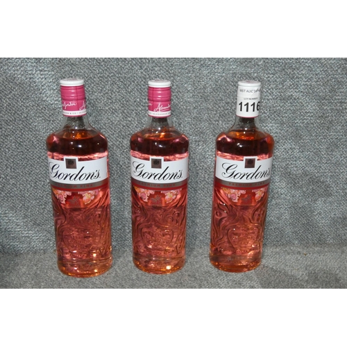 1116 - 3 x 70cl bottles of Gordons Pink Gin