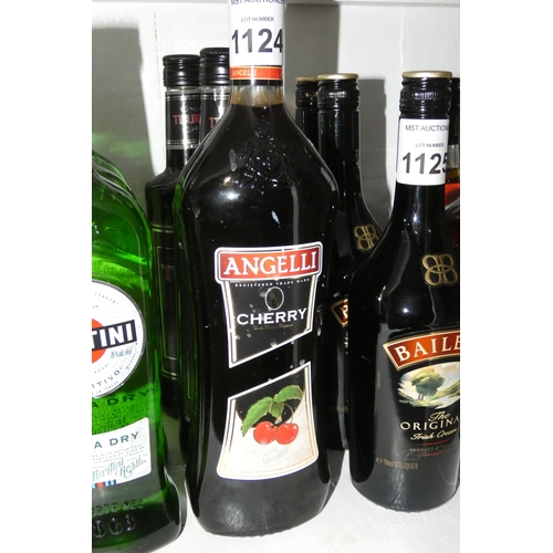 1124 - 2 bottles of Sambuca and a bottle of Angelli cherry