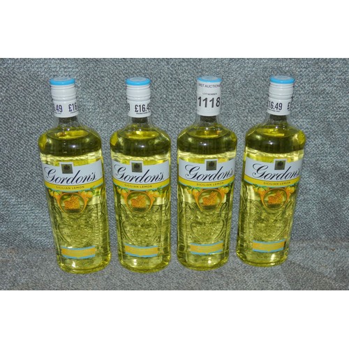 1118 - 4 x 70cl bottles of Gordons Sicilian Lemon Gin