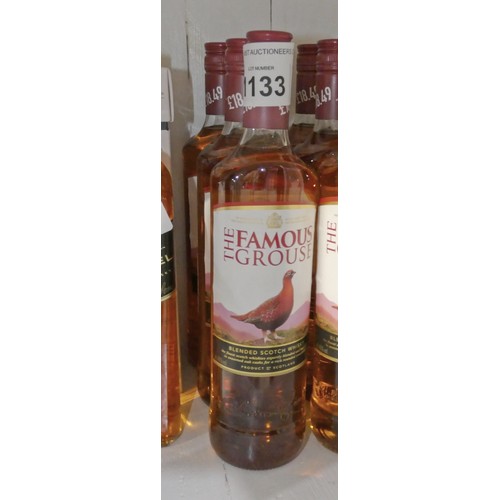 1133 - 3 x bottles of 70cl Famous grouse whisky