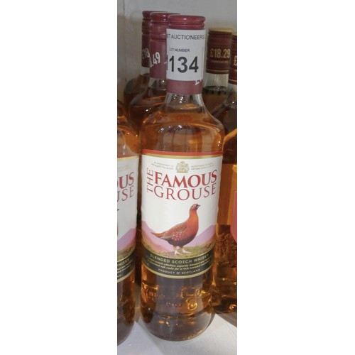 1134 - 3 x bottles of 70cl Famous grouse whisky