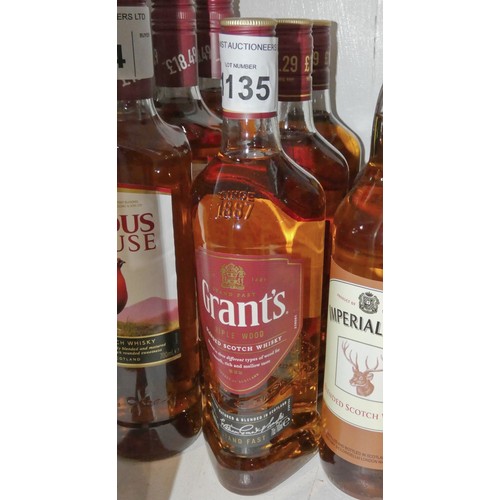 1135 - 3 x bottles of Grants whisky 70cl