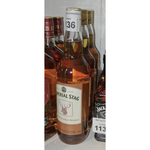 1136 - 3 x bottles of Imperial Stag whisky 70cl