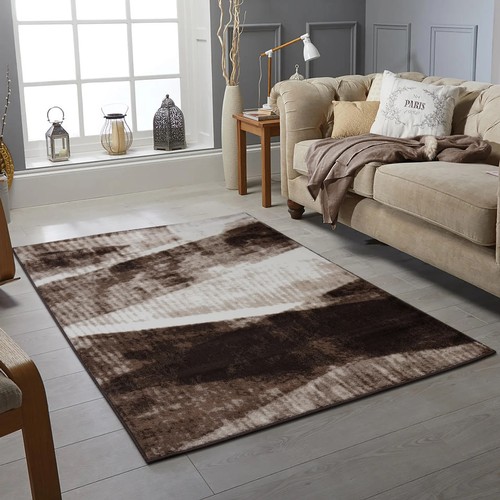 546 - 1 x Kyng Abstract machine woven machine tufted brown area rug approx 160 x 230cm RRP £72