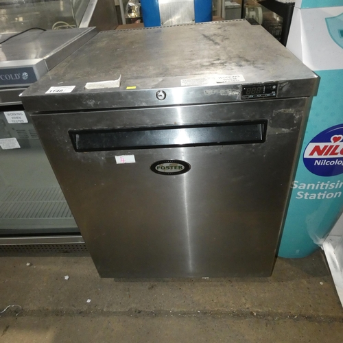 1148 - A commercial stainless steel under counter fridge by Foster type HR200 - trade. Tested Working