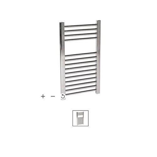 256 - 1 x Skip 19C flat chrome towel radiator approx 700 x 400mm