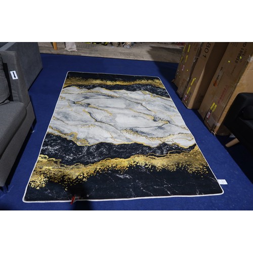 527 - 1 x Junipero white / black / yellow rug approx 160 x 230cm