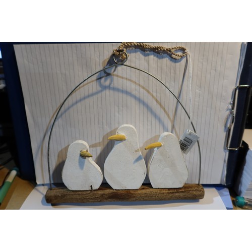 375 - 4 boxes each containing 6 x Shoeless Joe cosy gulls on perch ornaments