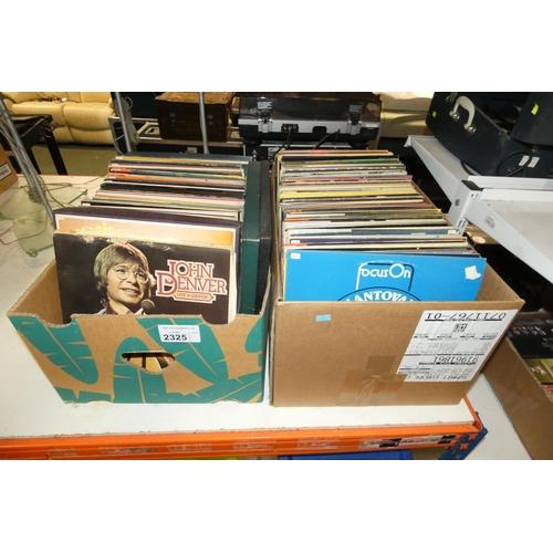 2325 - A quantity of various 33rpm vinyl records, contents of 2 boxes