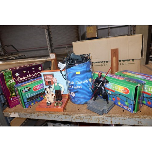 2133 - A quantity of various household items including games, a pair of 240v powered speakers, a ceiling fa... 